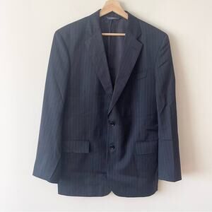Brooks Brothers Navy Pinstripe Men's Wool Blazer Italian Fabric Size 41R